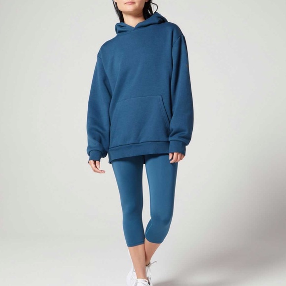 Wear It To Heart Driver Relaxed Over Sized Hoodie In Deep Lake Size M NWT - Picture 1 of 6